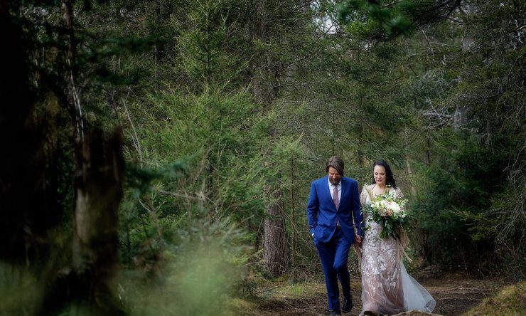 In the forest with the bride and groom…