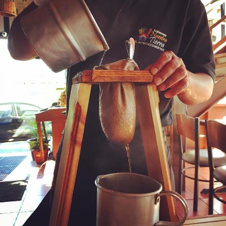 Old school coffee in Costa Rica…the chorreador…